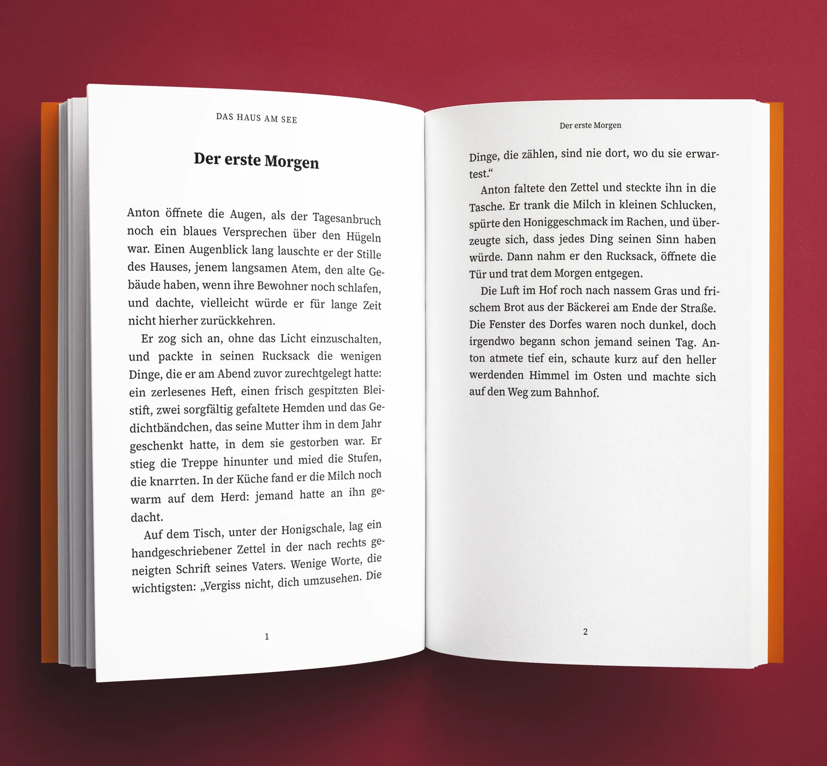 Aufgeschlagenes Inkael-Buch, mit Buchtypografie gesetzt