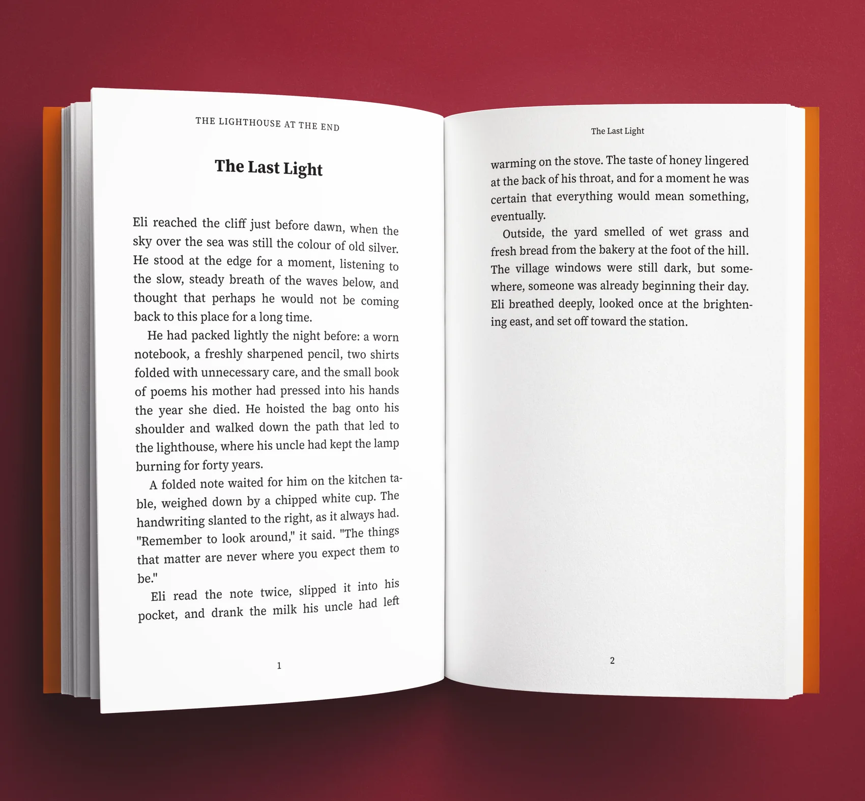 An Inkael paperback open, laid out with editorial typography