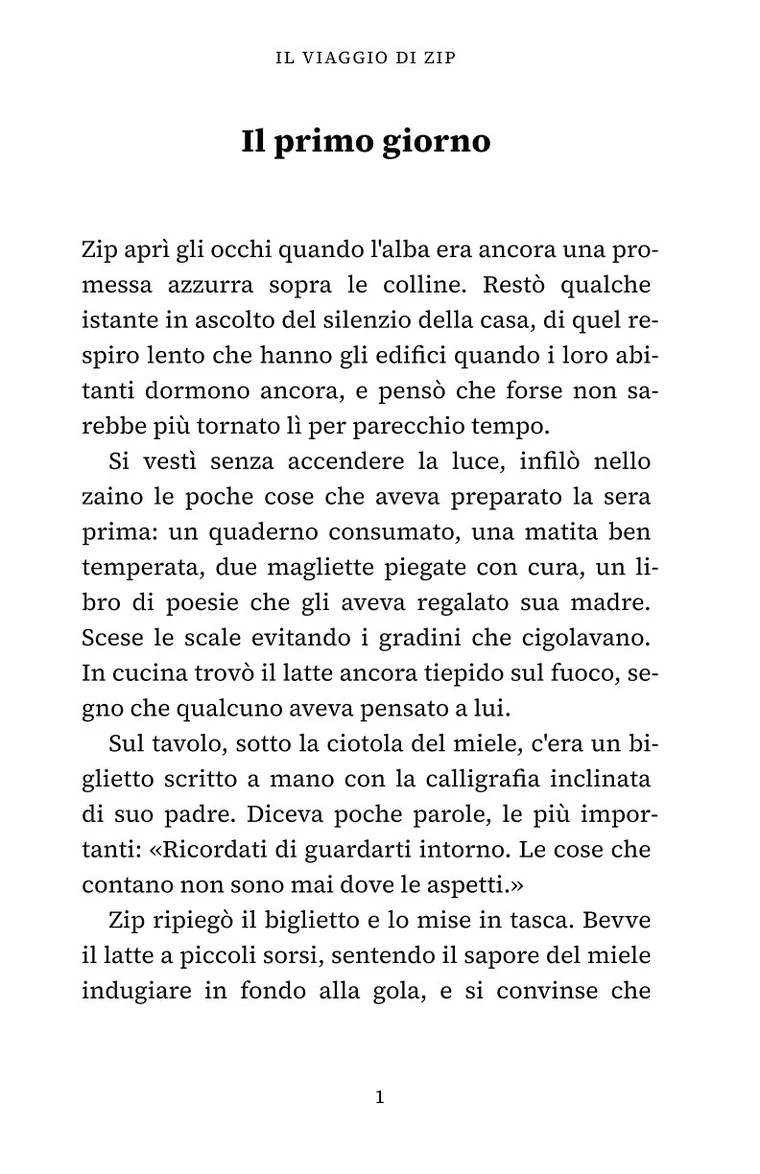 Pagina impaginata da Inkael con testatina, testo giustificato e numero di pagina
